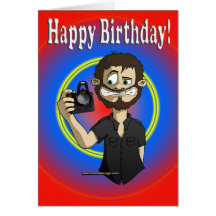 Carte de note de joyeux anniversaire de cameraman 