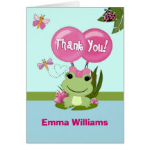 Carte de note de Merci d'anniversaire de GRENOUILL