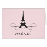 Carte de note de Merci de Tour Eiffel de Paris