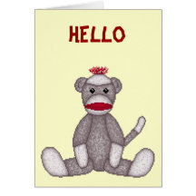 Carte de note de singe de la chaussette de Lura