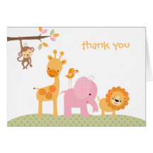 Carte de note douce rose de safari
