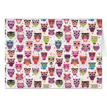 Carte de note mignonne de motif de hibou