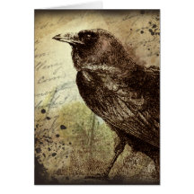 Carte de note vintage de Raven