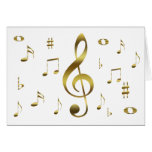 Carte de notes musicales d'or