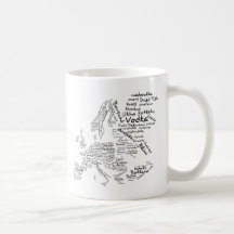 Carte de nourriture de l'Europe Mugs