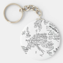 Carte de nourriture de l'Europe Porte-clés