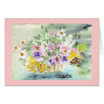 Carte de panier de fleur
