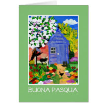 Carte de Pâques "de jardin de ressort" - salutatio