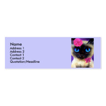 Carte de profil de chat siamois carte de visite