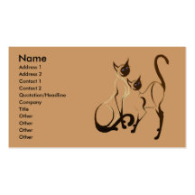 Carte de profil de chats siamois carte de visite