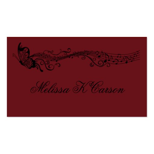 Carte de profil de musique cartes de visite personnelles