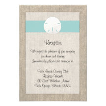 Carte de réception de mariage de plage du dollar d faire-part