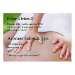 Carte de référence avec des mains de massage modèle de carte de visite