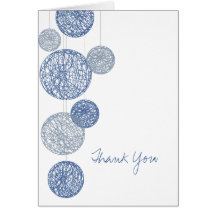 Carte de remerciements bleu de globes de ficelle