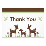 Carte de remerciements de baby shower de cerfs com carton d'invitation