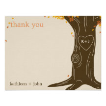 Carte de remerciements de mariage de automne de ch invitations personnalisées