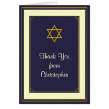 Carte de remerciements de Mitzvah de barre de mari