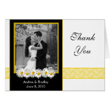 Carte de remerciements de photo de mariage de marg