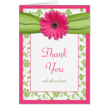 Carte de remerciements floral de mariage de margue