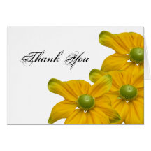 Carte de remerciements floral jaune élégant
