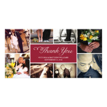 CARTE DE REMERCIEMENTS L'ÉPOUSANT DOUX DU COLLAGE  PHOTOCARTE CUSTOMISÉE