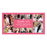 CARTE DE REMERCIEMENTS L'ÉPOUSANT ROSE DU COLLAGE  PHOTOCARTE