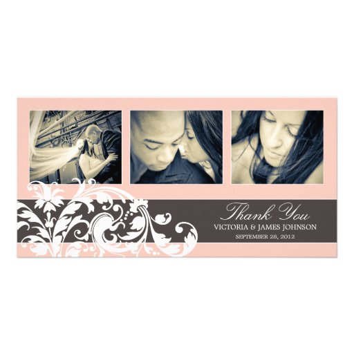 CARTE DE REMERCIEMENTS L'ÉPOUSANT ROSE DU FLOURISH PHOTOCARTES