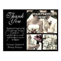 Carte de remerciements personnalisable de mariage  carte postale