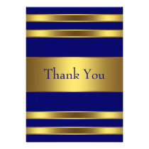 Carte de remerciements plat d'or de bleu marine invitations