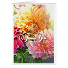 Carte de remerciements vide de dahlia