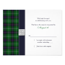 Carte- de réponse celtique de mariage de tartan pe invitations personnalisées