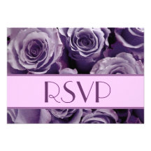 Carte de réponse de mariage du rose RSVP de pourpr Invitations Personnalisées