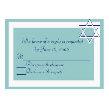 Carte de réponse d'invitations de barre/bat mitzva cartes de visite professionnelles