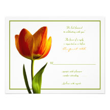 Carte- de réponse orange de mariage de tulipe faire-parts