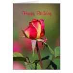 Carte de rose rouge et jaune de joyeux anniversair