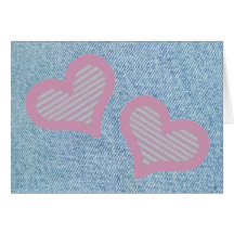 Carte de Saint-Valentin de coeurs de n de denim '