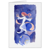 Carte de solstice de danseur de plein hiver