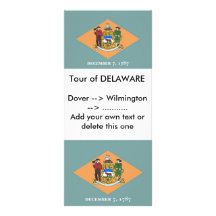 Carte de support avec le drapeau du Delaware, Etat Cartes Doubles Customisables