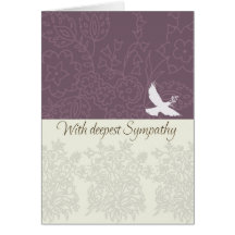 Carte de sympathie avec la colombe, la sympathie l