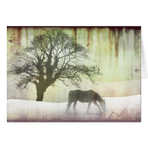 Carte de vacances de cheval de neige