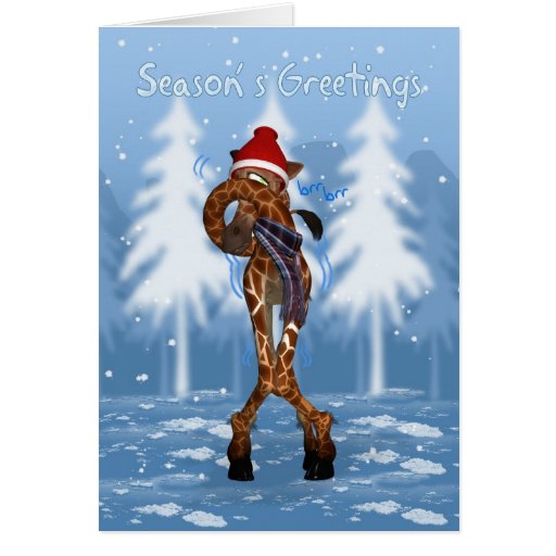 Carte de vacances de girafe - carte de Noël d'amus