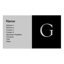 Carte de visite argenté augmenté de la lettre "G"