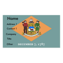 Carte de visite avec le drapeau du Delaware Etats-