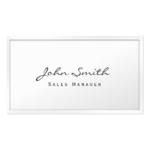 Carte de visite blanc chic de directeur commercial