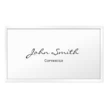 Carte de visite blanc chic de redacteur publicitai