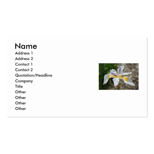 Carte de visite blanc de fleur d'iris de papillon