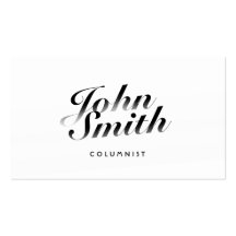 Carte de visite calligraphique chic de chroniqueur