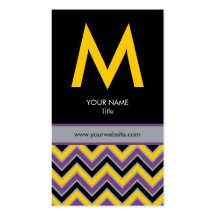 Carte de visite chic de Chevron de monogramme - ja