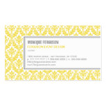 Carte de visite chic de damassé - citron