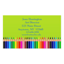 Carte de visite coloré de crayons